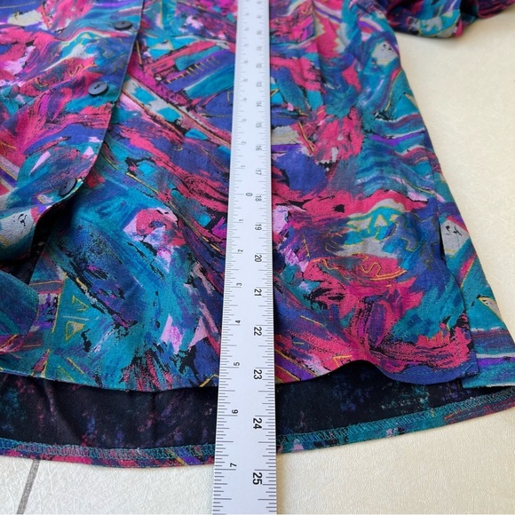 Vintage Georgiou 100% Silk 2 piece Set With Top and  skirt Women’s Size M - Picture 5 of 11